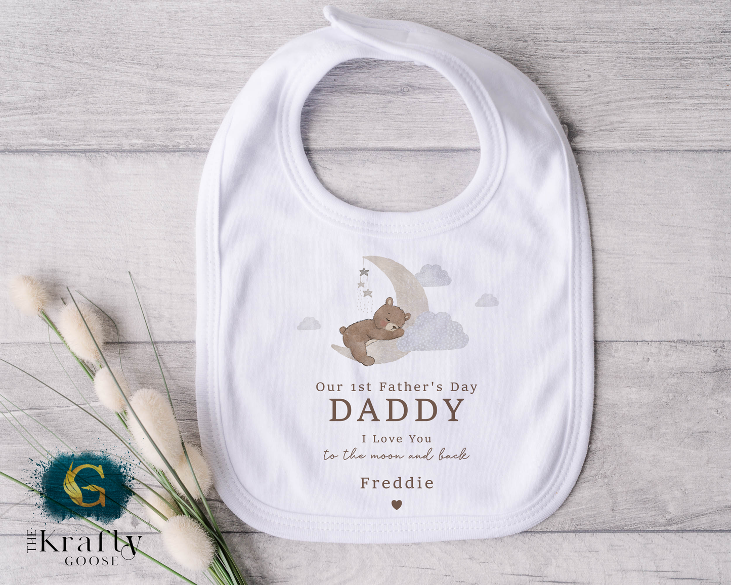 Our 1st Fathers Day - Bear Moon Design - T-Shirt - Vest - Sleepsuit Romper - Sweater