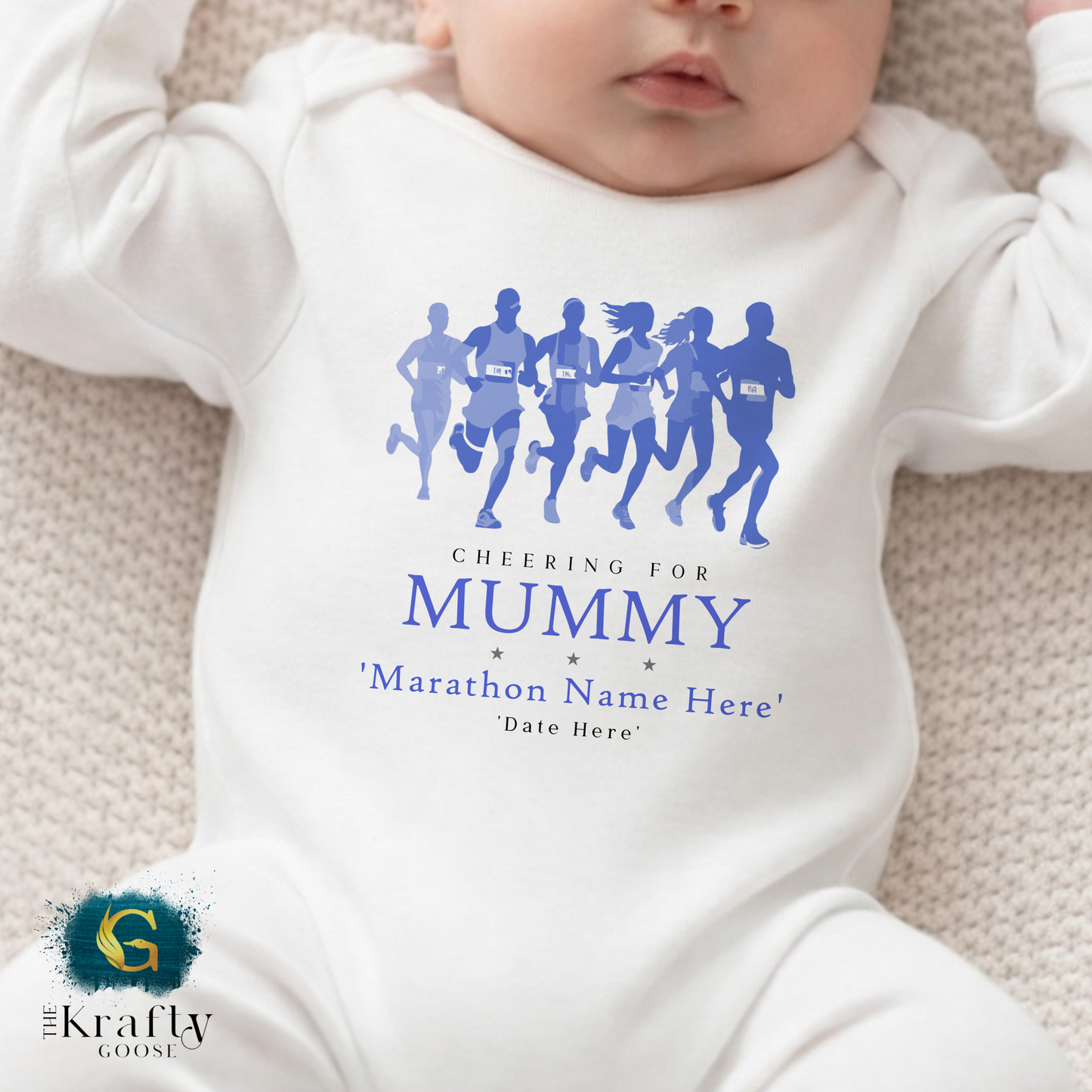 Marathon Supporters - Blue Design - Sleepsuit Romper - T-Shirt - Vest - Sweater
