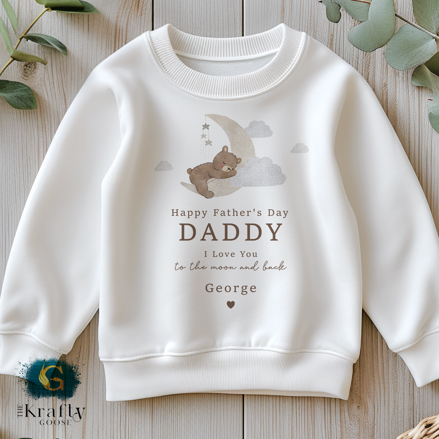 Our 1st Fathers Day - Bear Moon Design - T-Shirt - Vest - Sleepsuit Romper - Sweater