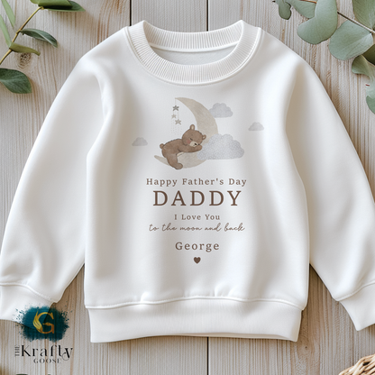 Our 1st Fathers Day - Bear Moon Design - T-Shirt - Vest - Sleepsuit Romper - Sweater