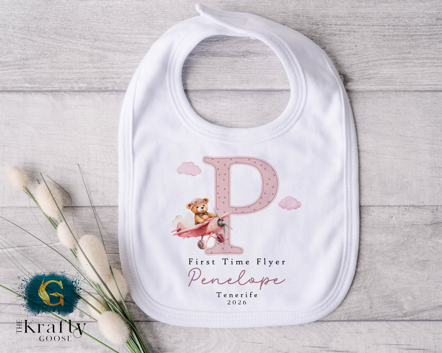 First Time Flyer - Pink Design - T-Shirt - Vest - Sleepsuit Romper - Sweater