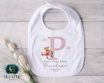 First Time Flyer - Pink Design - T-Shirt - Vest - Sleepsuit Romper - Sweater
