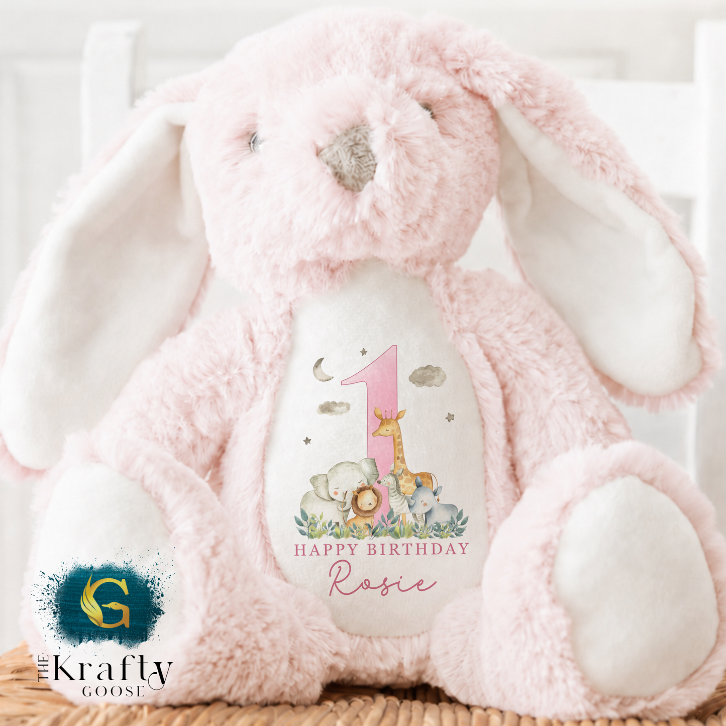 1st Birthday Bunny - Jungle Safari Animals