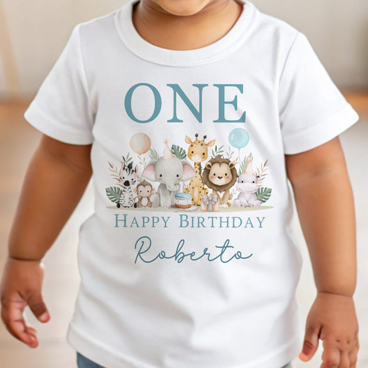 Jungle Safari Birthday - Blue Design