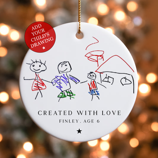 Kids Drawing Ceramic Ornament