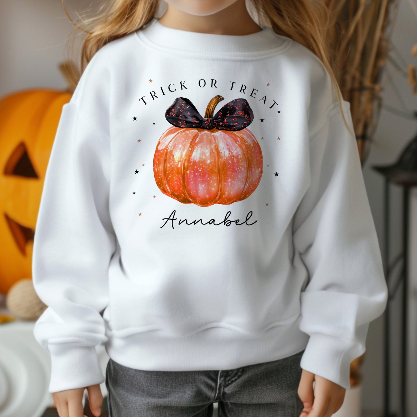 Orange Pumpkin Bow - T-Shirt or Sweatshirt