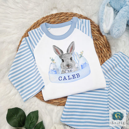 Easter Pyjamas - Bunny Banner Design - Blue or Pink