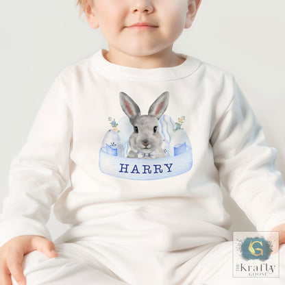 Easter Pyjamas - Bunny Banner Design - Blue or Pink