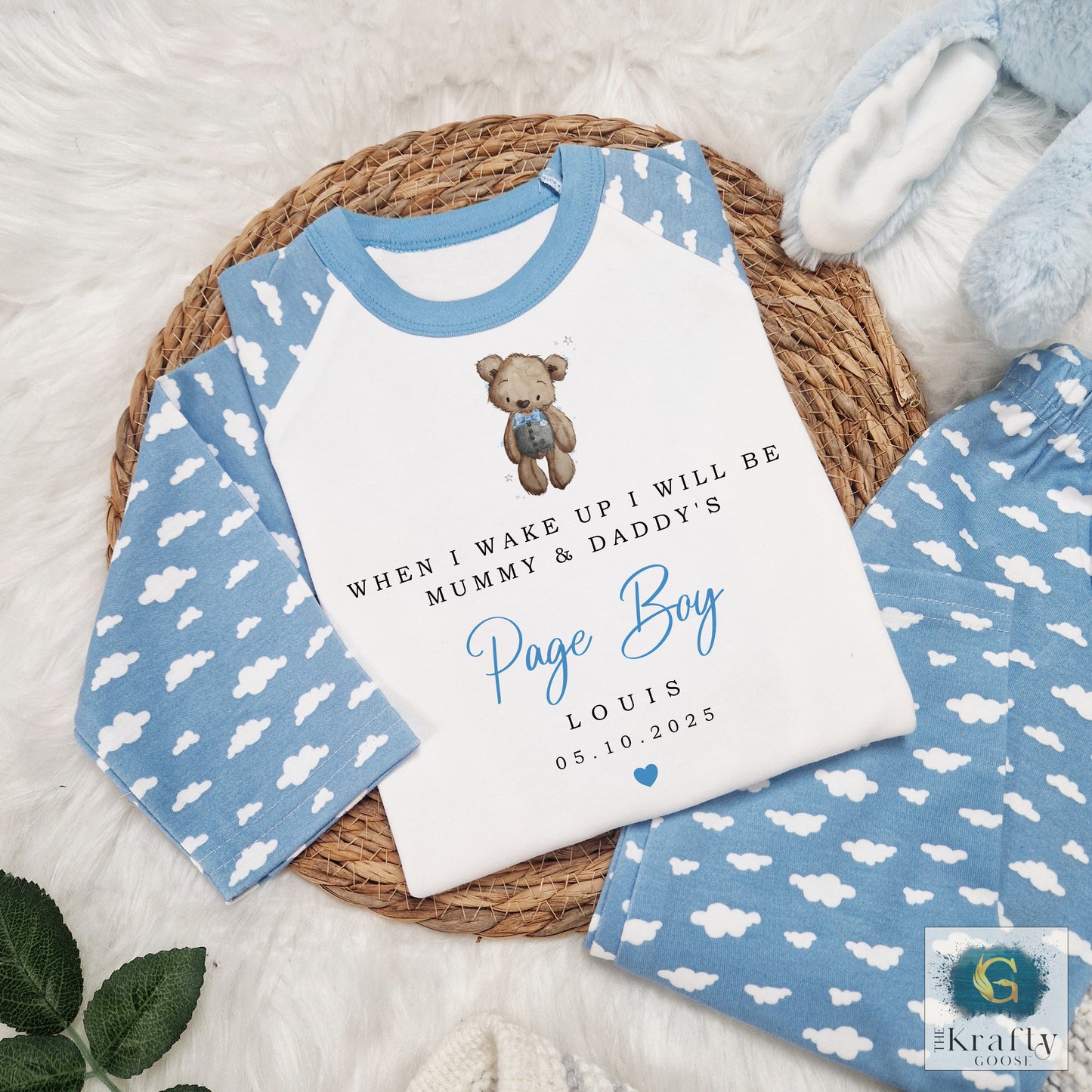 Personalised Page Boy Pyjamas - Bear Design