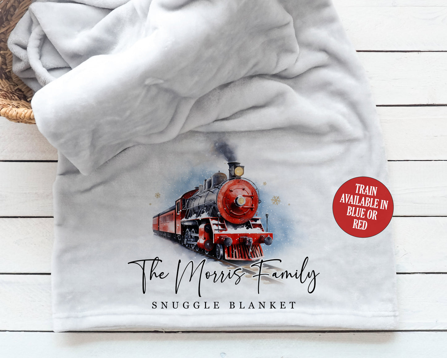 Family Christmas Blanket - Polar Express Theme