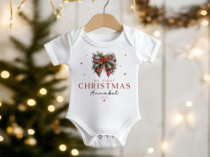 Tartan Bow - My First Christmas