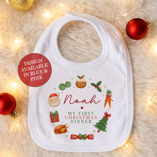 First Christmas Dinner Bib
