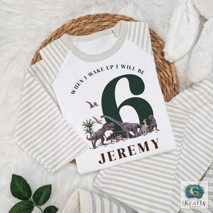 Personalised Birthday Pyjamas - Dinosaur Design