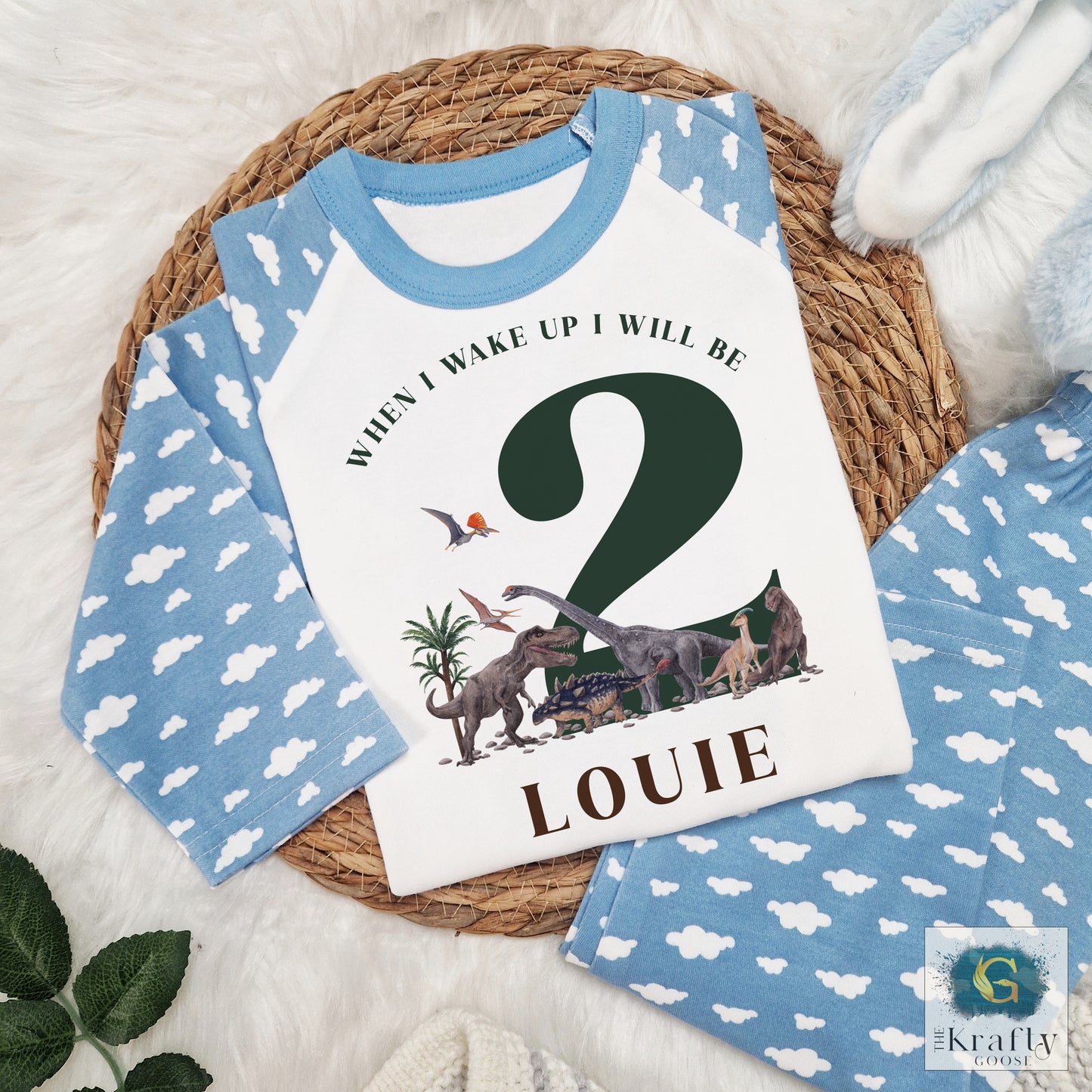 Personalised Birthday Pyjamas - Dinosaur Design