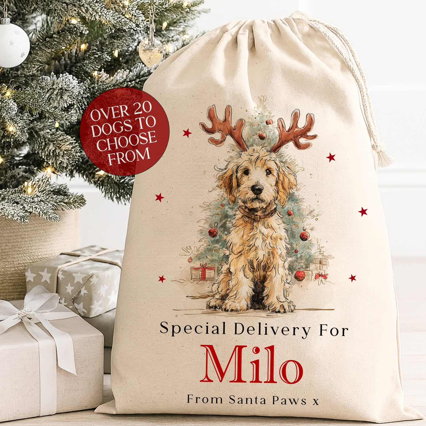 Dog Santa Sack - Over 20 Breeds to Choose From