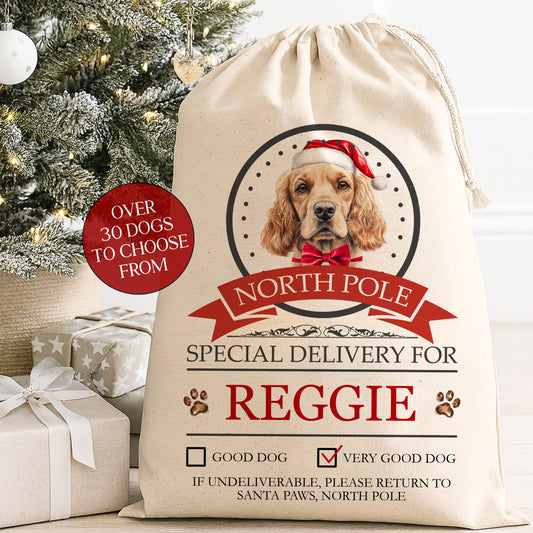 Dog Santa Sack - Over 30 Breeds to Choose From