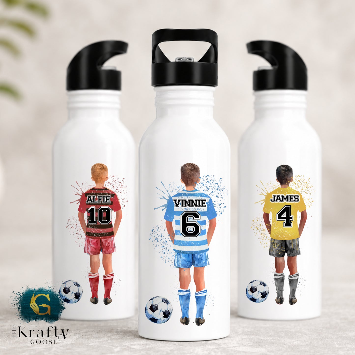 Personalised Football Character Bottle