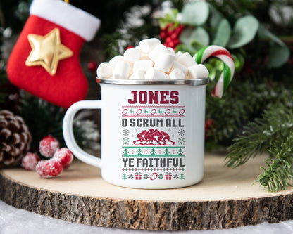 Rugby Scrum Christmas Mug