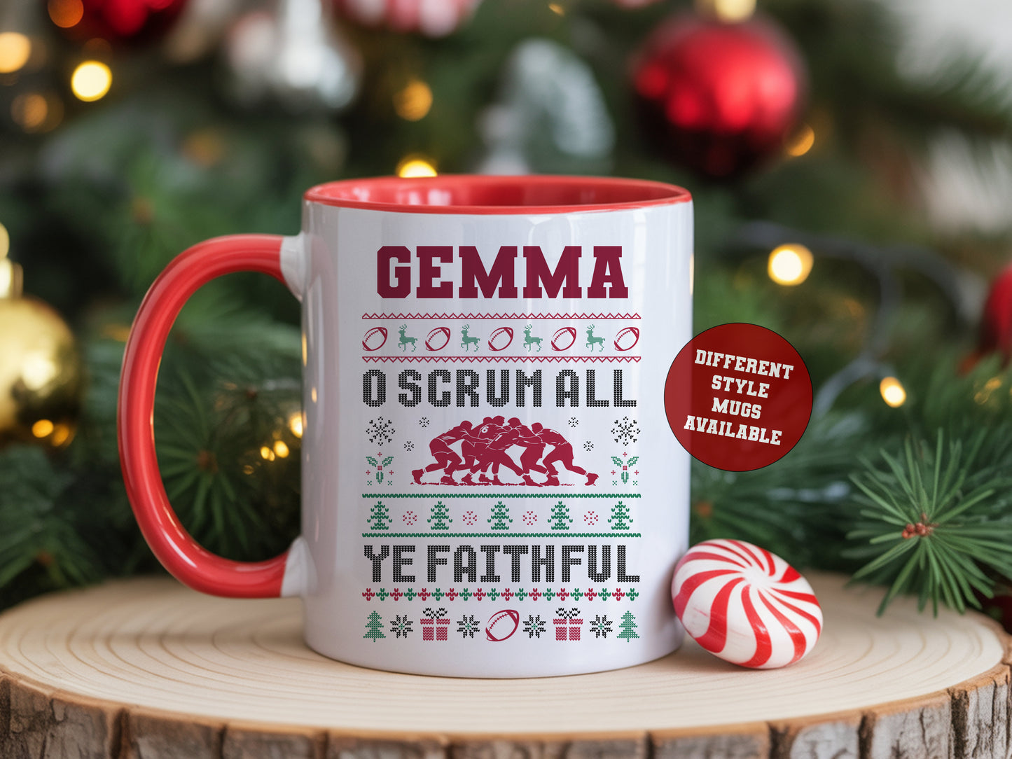 Rugby Scrum Christmas Mug