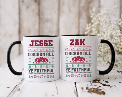 Rugby Scrum Christmas Mug