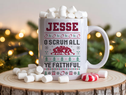 Rugby Scrum Christmas Mug