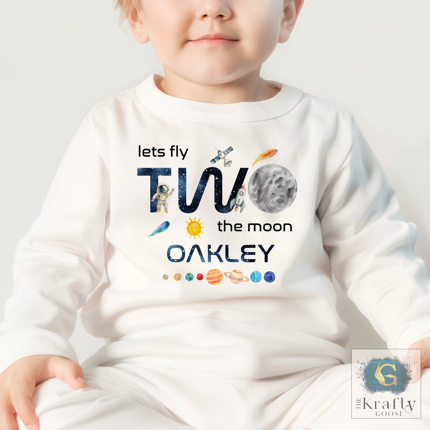 Personalised Birthday Pyjamas - Space Design - TWO the Moon