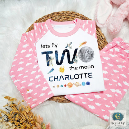 Personalised Birthday Pyjamas - Space Design - TWO the Moon