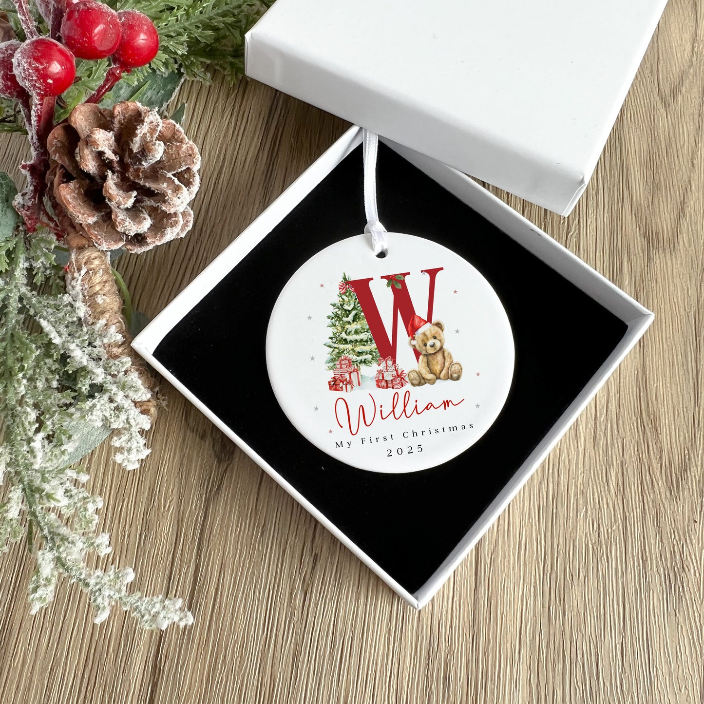 Baby's First Christmas Decoration - Teddy Bear Alphabet
