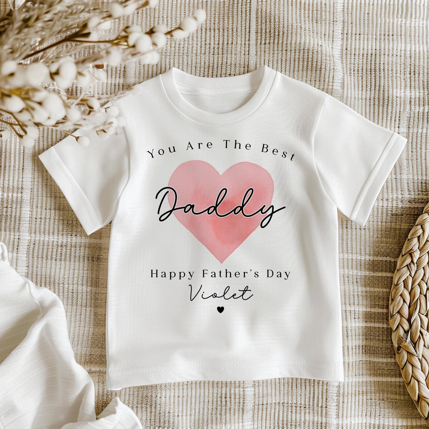 Father's Day T-Shirt or Sweatshirt - Pink Heart Design