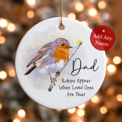 Robin Memorial Christmas Ornament