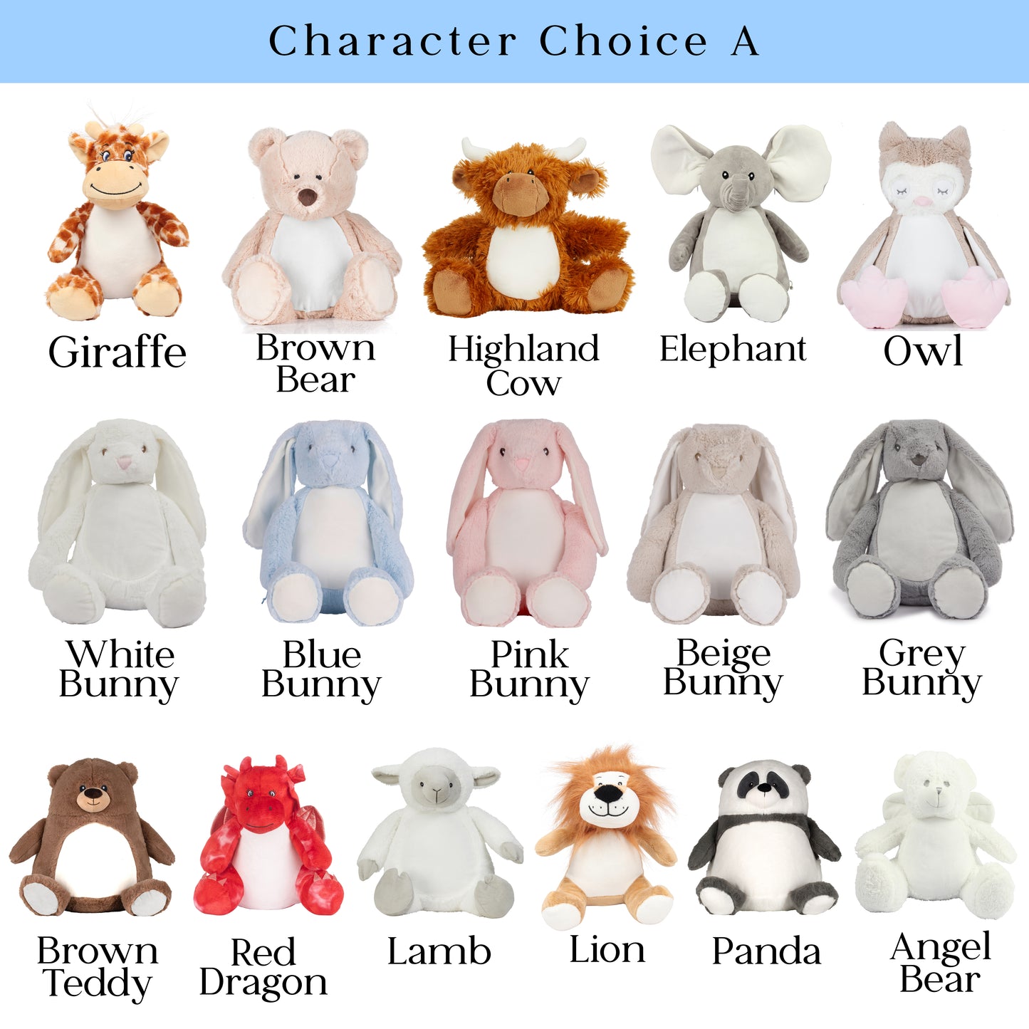 Embroidered Birth Announcement Soft Toy