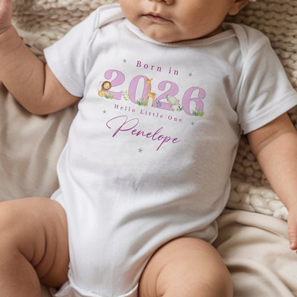 Born in 2026 - Pink Safari Jungle Design