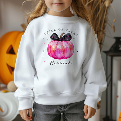 Pink Pumpkin Bow - T-Shirt or Sweatshirt