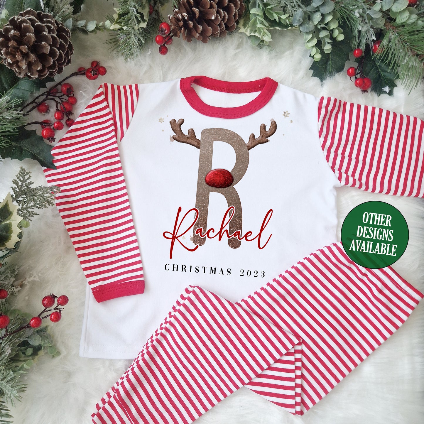 Reindeer Initial Christmas Pyjamas