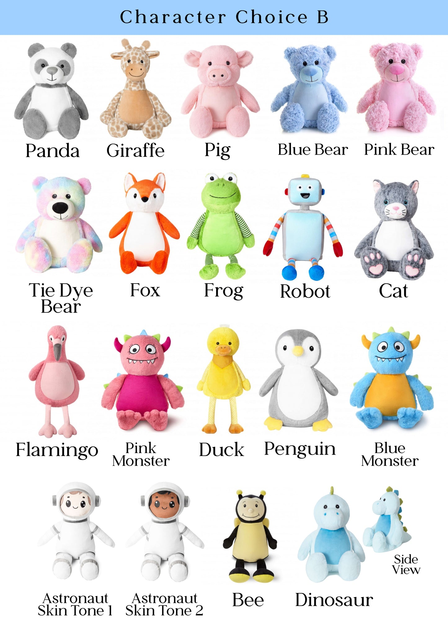 Embroidered Birth Announcement Soft Toy