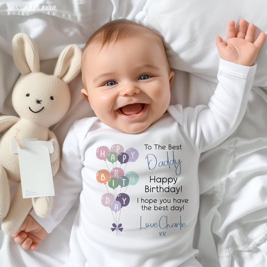 Happy Birthday Daddy - Blue or Pink Wording
