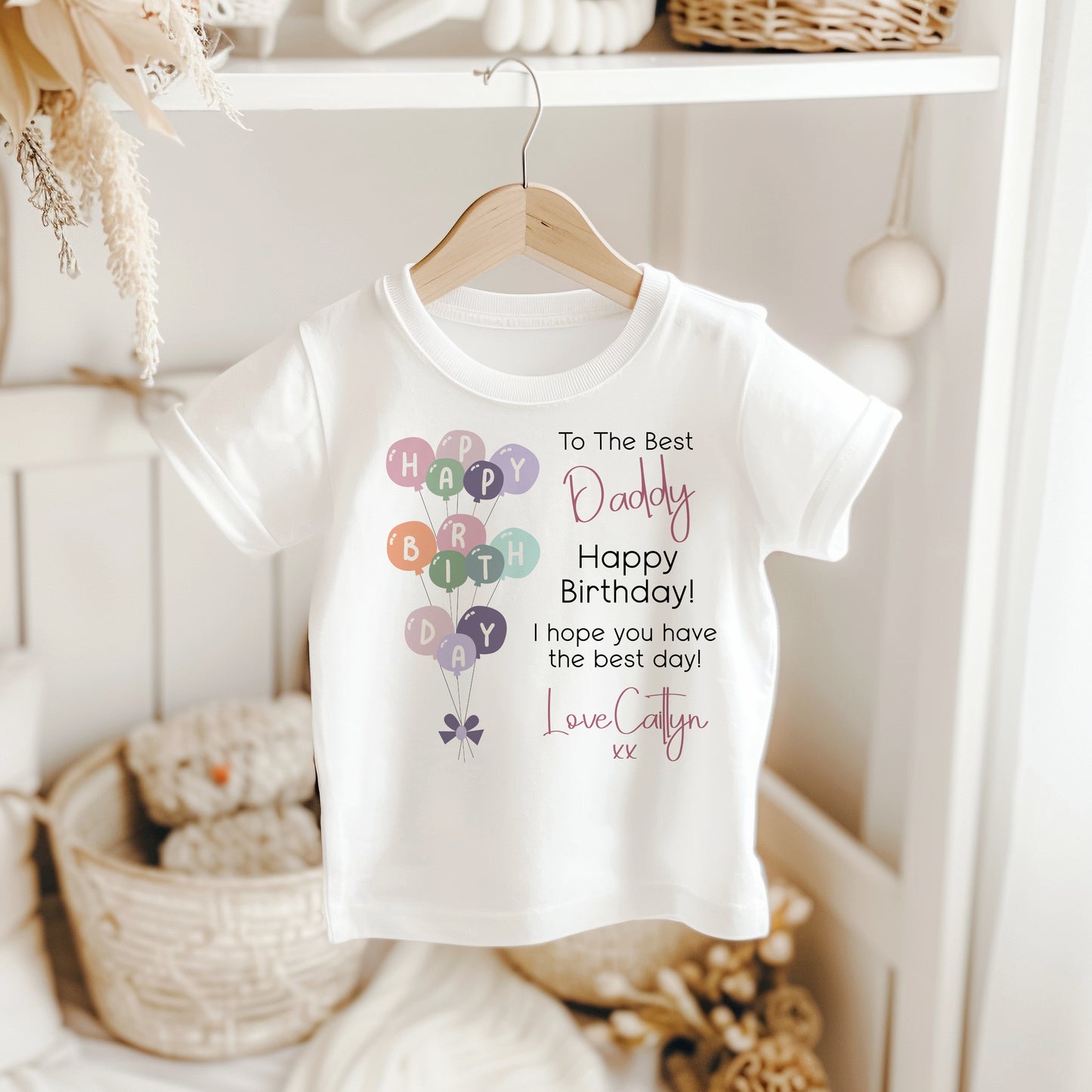 Happy Birthday Daddy - Blue or Pink Wording