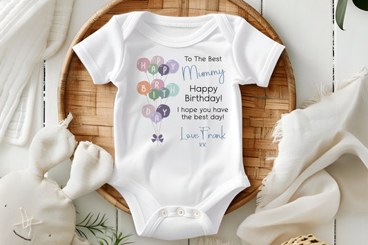 Happy Birthday Mummy - Blue or Pink Wording