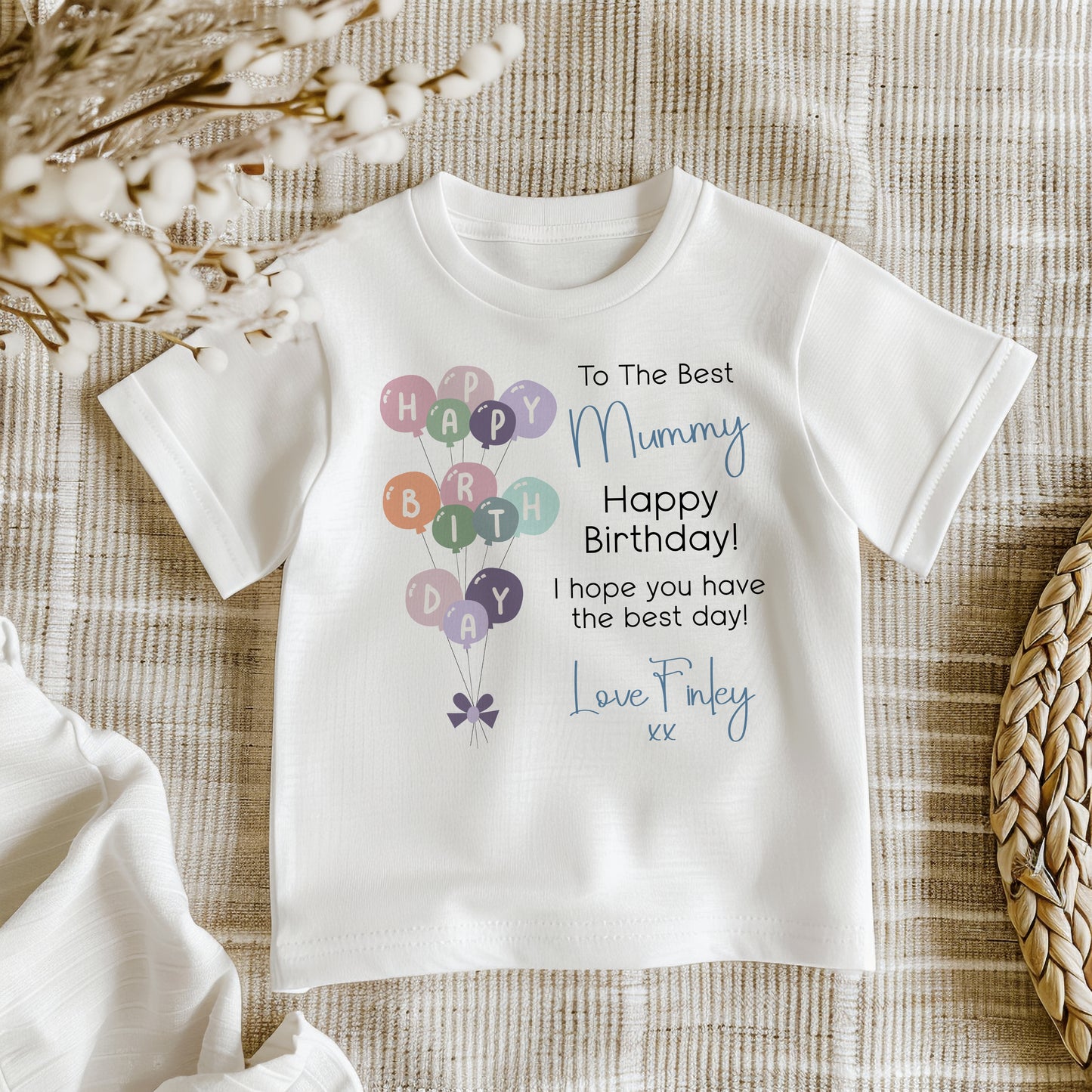 Happy Birthday Mummy - Blue or Pink Wording