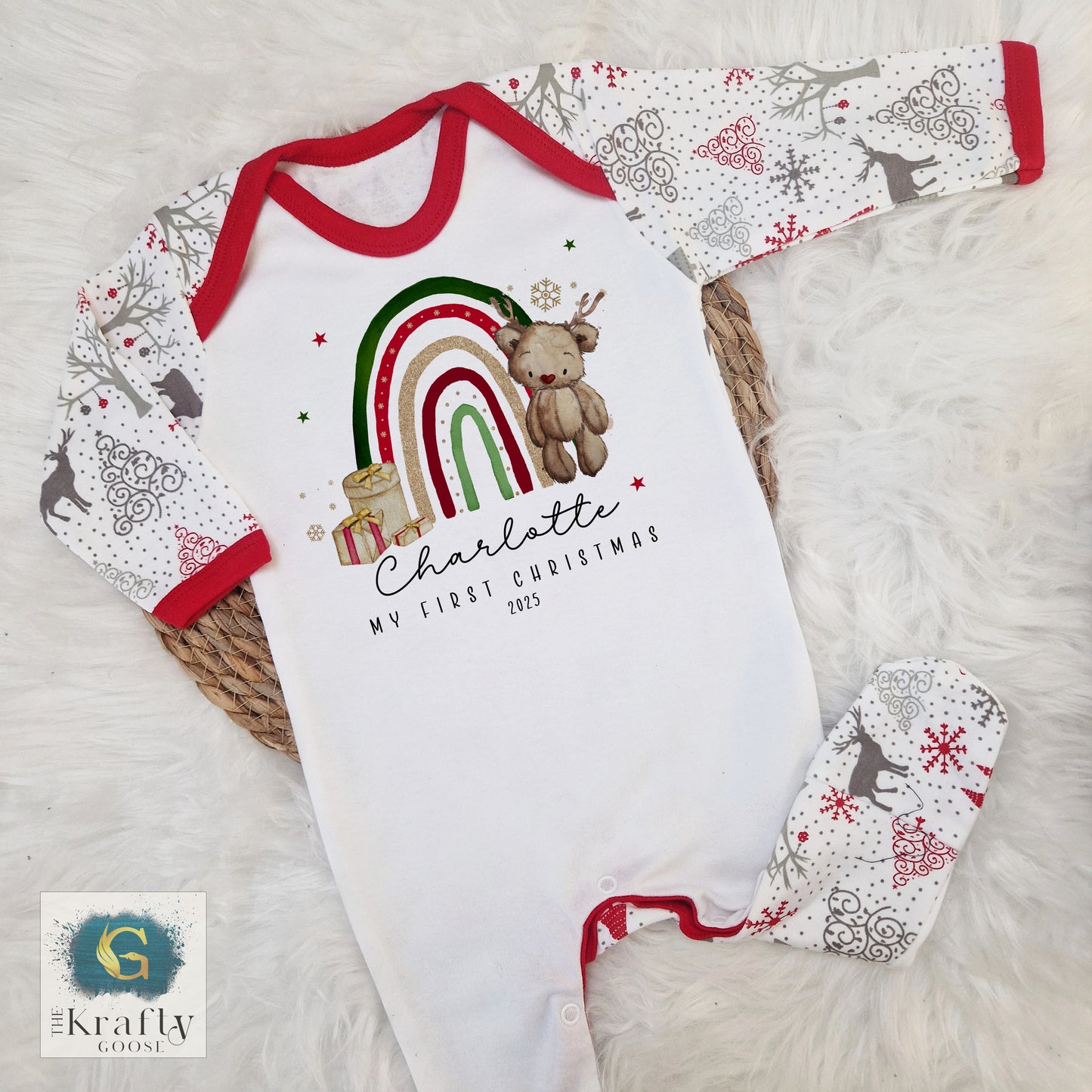 Reindeer Bear Rainbow - My First Christmas