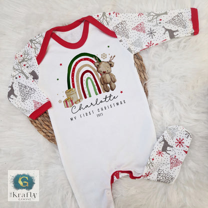 Reindeer Bear Rainbow - My First Christmas