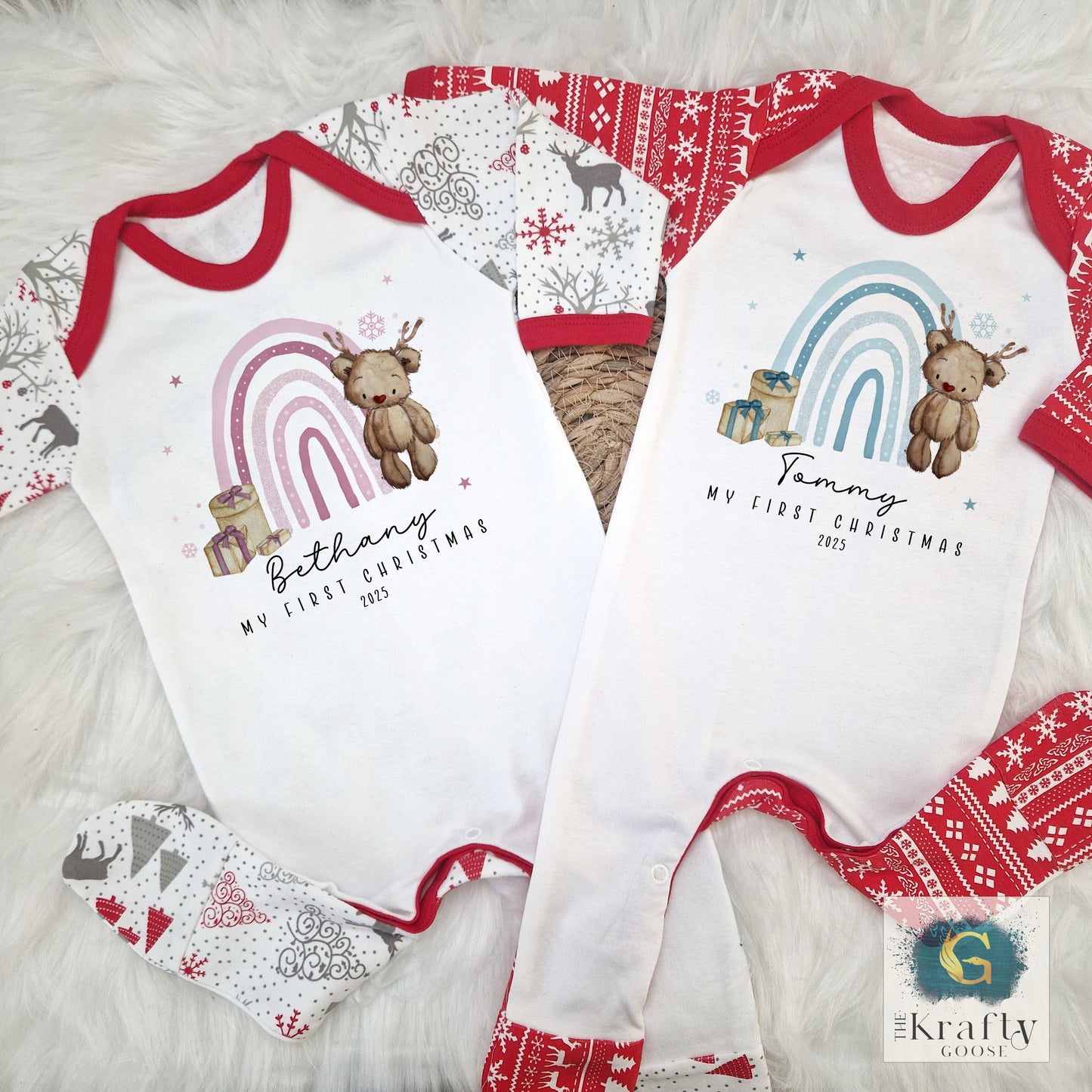 Reindeer Bear Rainbow - My First Christmas