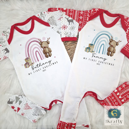 Reindeer Bear Rainbow - My First Christmas