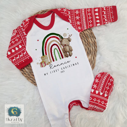 Reindeer Bear Rainbow - My First Christmas