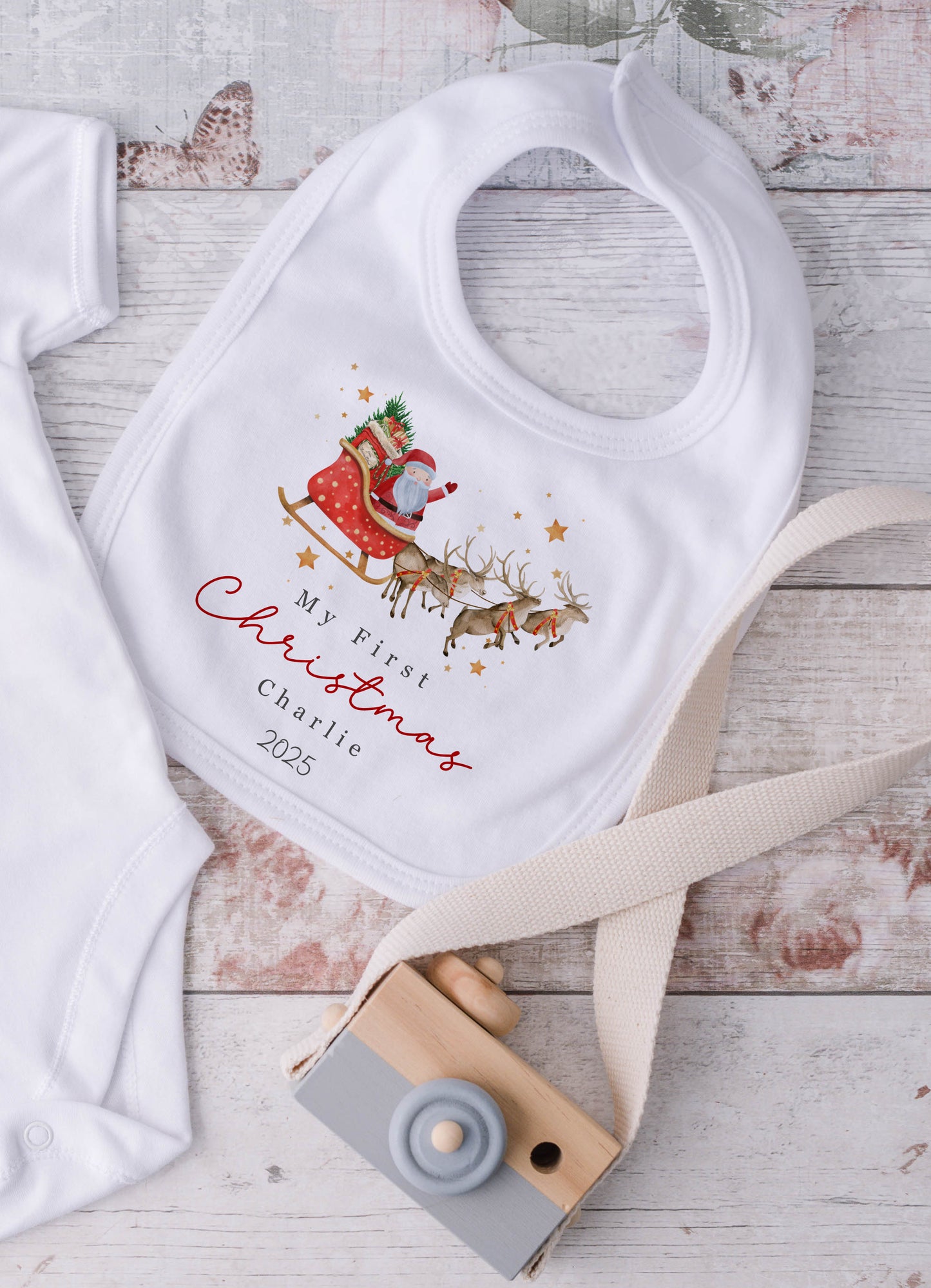 Santa Sleigh and Reindeer Design - My First Christmas