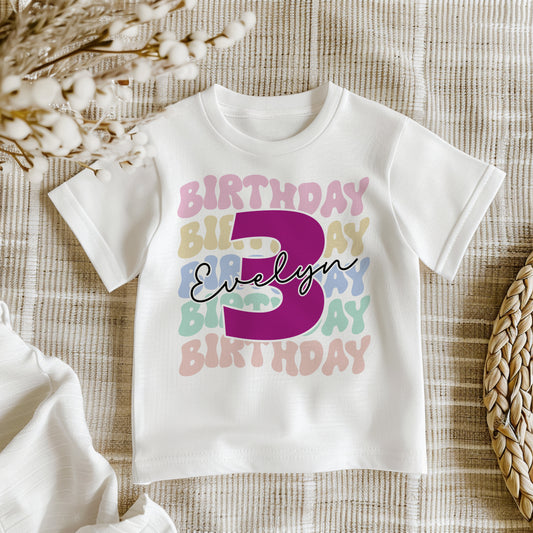 Retro Birthday - Age T-Shirt / Sweatshirt - Pink Design