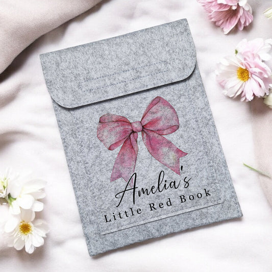 Pink Bow Design - Little Red Book Holder