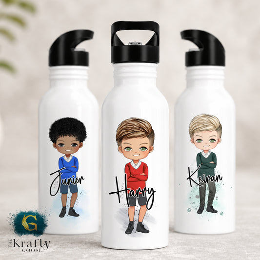 Boys School Uniform Character Water Bottle