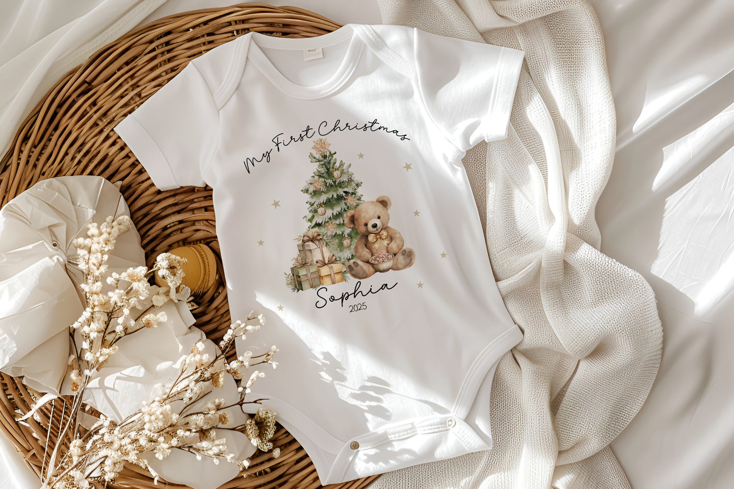 Teddy Bear Christmas Tree Design - My First Christmas