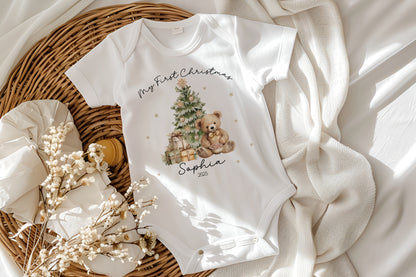 Teddy Bear Christmas Tree Design - My First Christmas